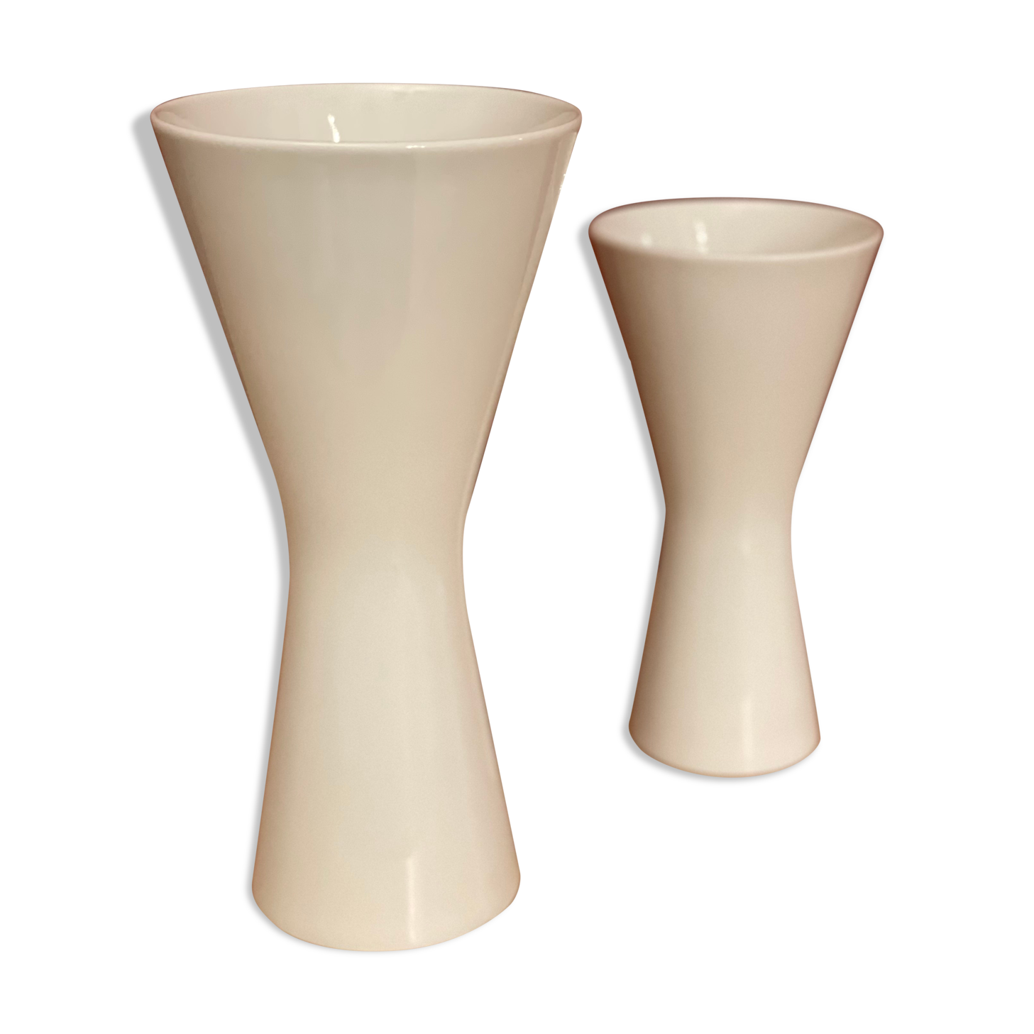 2x White Porzellan Vases by H&C Heinrich Selb 1960s