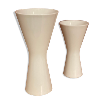 Vases Porzellan blancs par H&C Heinrich Selb années 1960