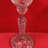 chandelier Pair of large glass moulded candlesticks 23 cm