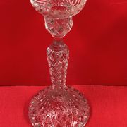 chandelier Pair of large glass moulded candlesticks 23 cm