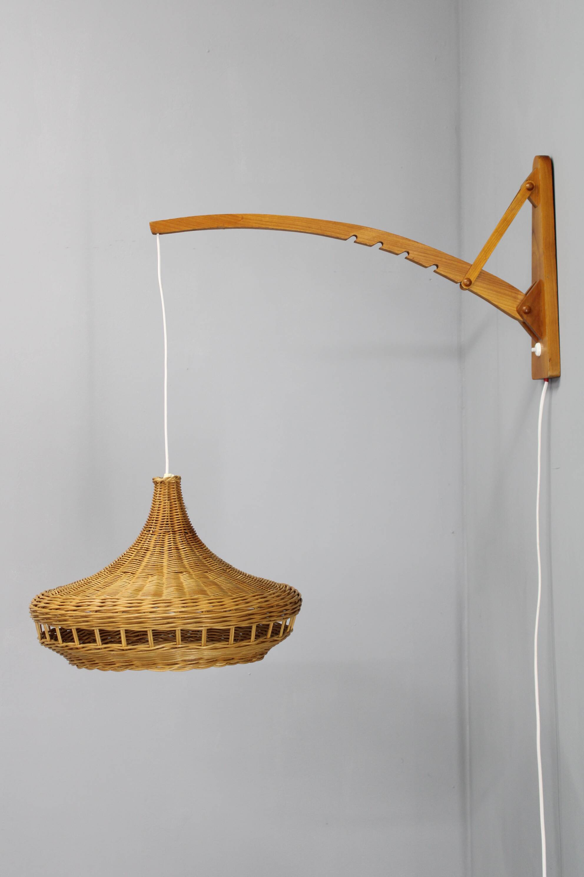 1960s Wall Wooden Lamp by Pokrok Zilina, Czechoslovakia