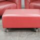 Wittmann Oversized Red Leather Lounge Armchairs and Ottoman, Austria