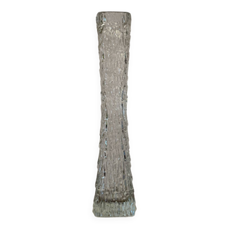 Vase soliflore verre pressé années 70