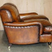Howard & Son restored leather canapé, width 145 cm