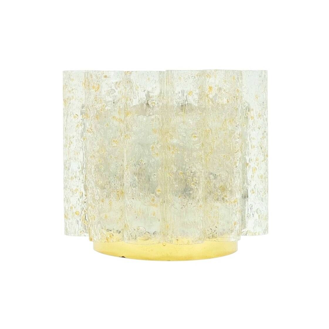 Mid-Century Ice Glass Wall Light from Doria Leuchten, Germany, 1960s
