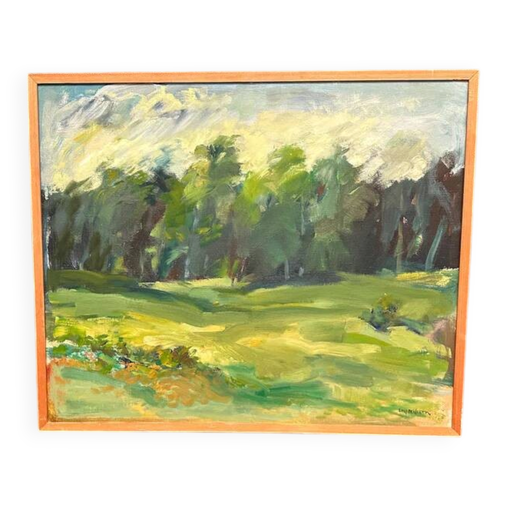 Original Swedish Oil on Canvas “Forest” by Leif Nilsson – Signed – Vintage