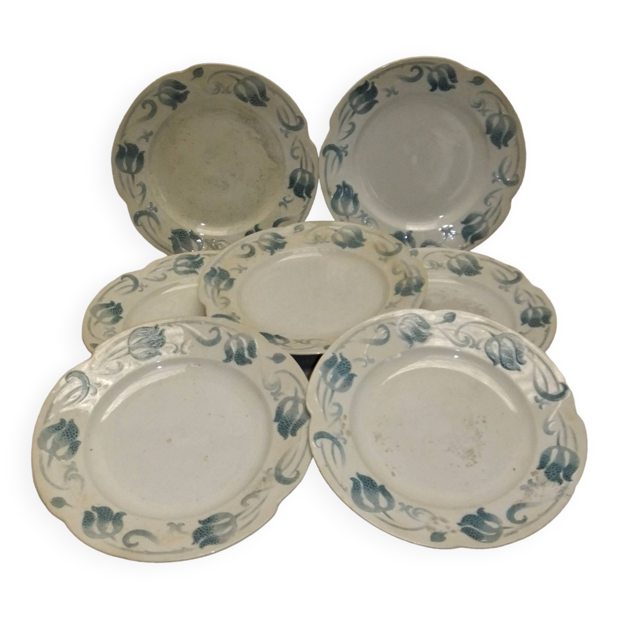 Sarreguemines Tircis barbotine art nouveau plate collection