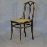 Bistrot chair, by CAMBIER-Belgium- caned, beautiful original patina-1920_