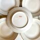 9 hollow plates in white and golden Limoges porcelain