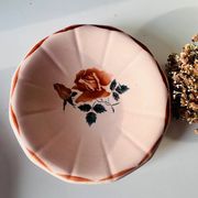 Antique Digoin Sarreguemines Frégate model dish with pink floral decoration