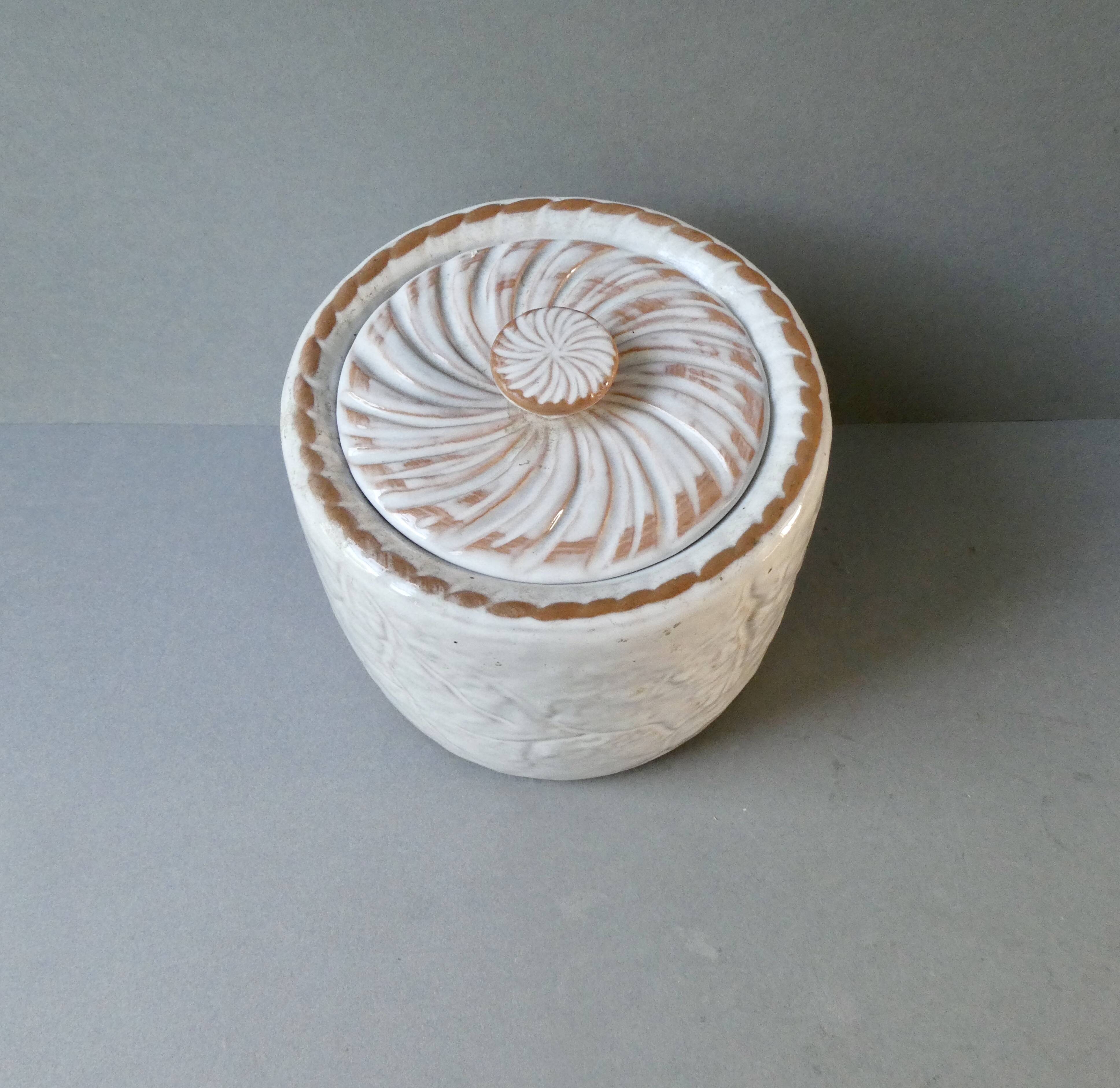 Pink ceramic box Digoin Sarreguemines