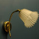 Danish wall lamp, brass and glass