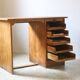 Oak desk with a sliding curtain year 50s