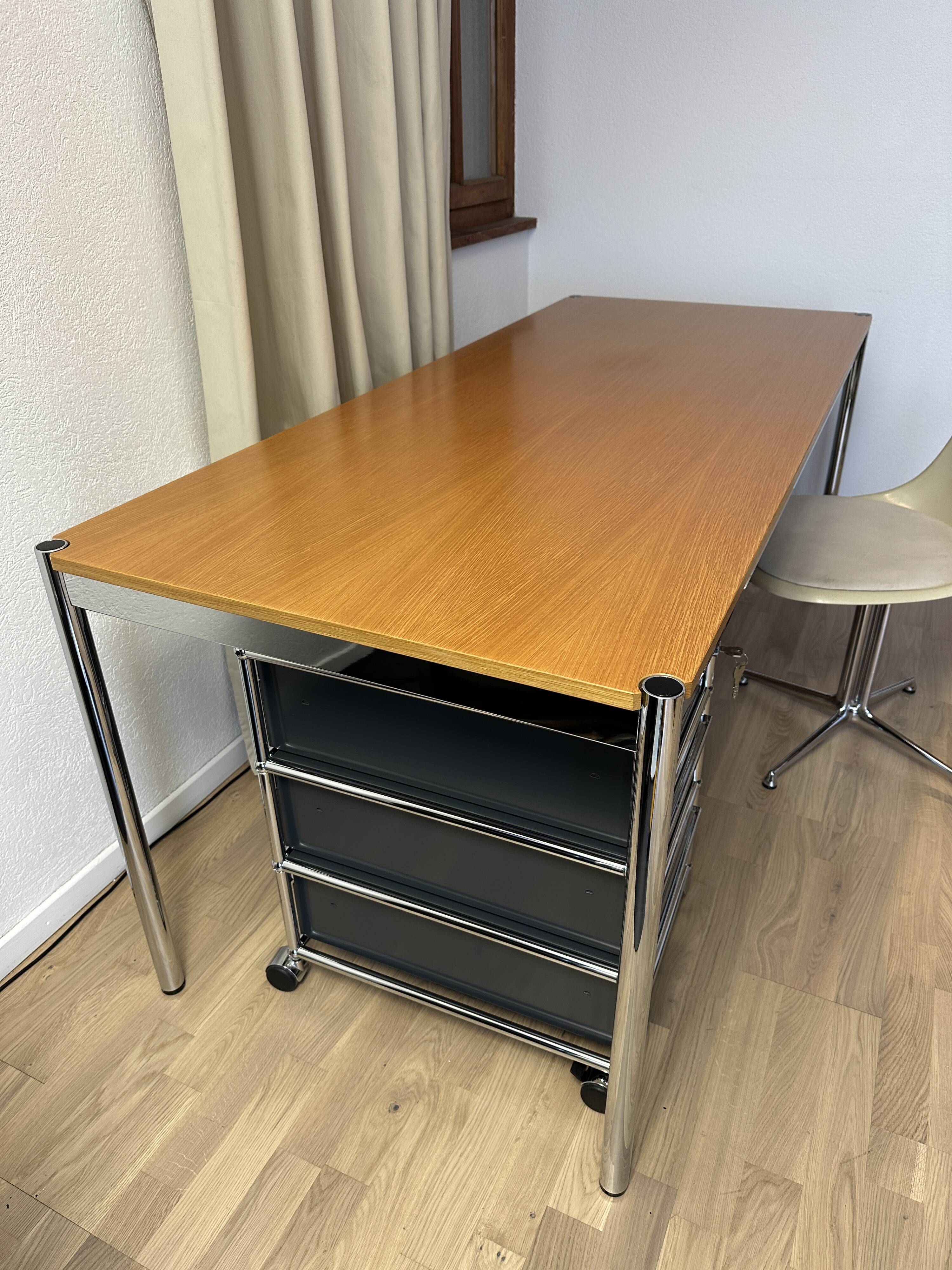 USM Haller desk in natural oak veneer