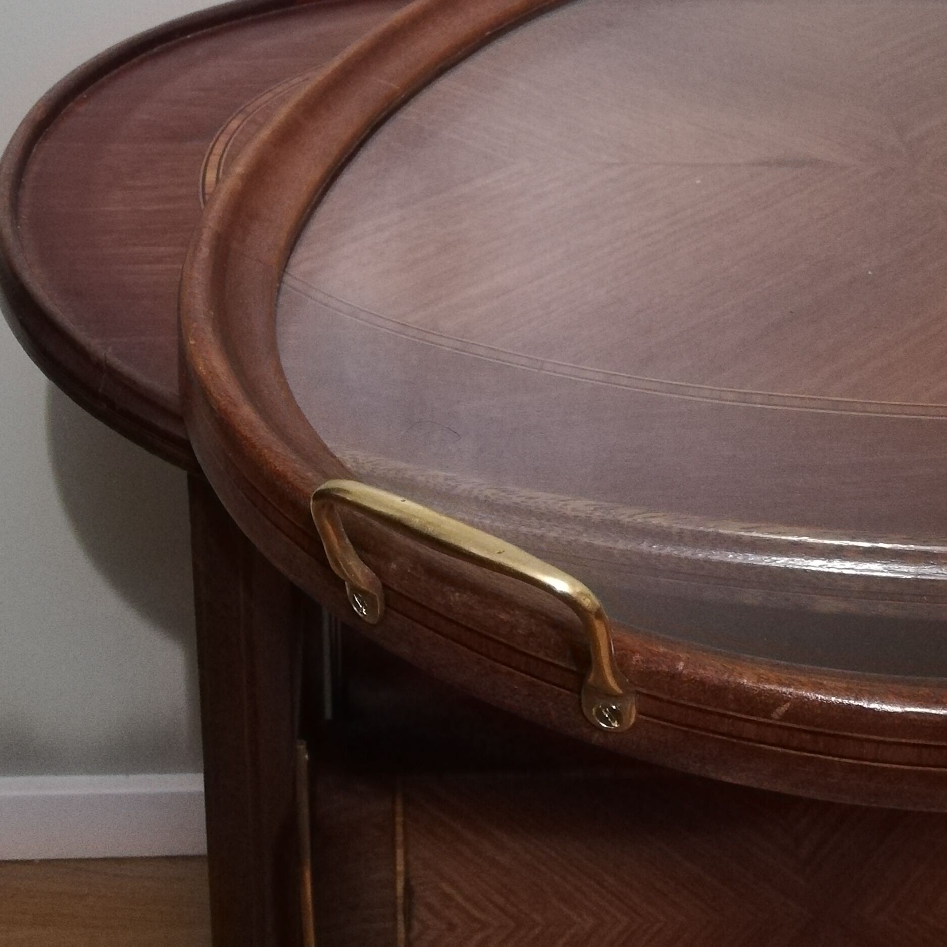 Art deco dessert in mahogany and marquetry