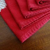Lot 6 serviettes de table 46 x 42 rouges et blanches en coton