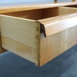 1960s Czechoslovakian Maple TV Rack with Drawers and Glass Top