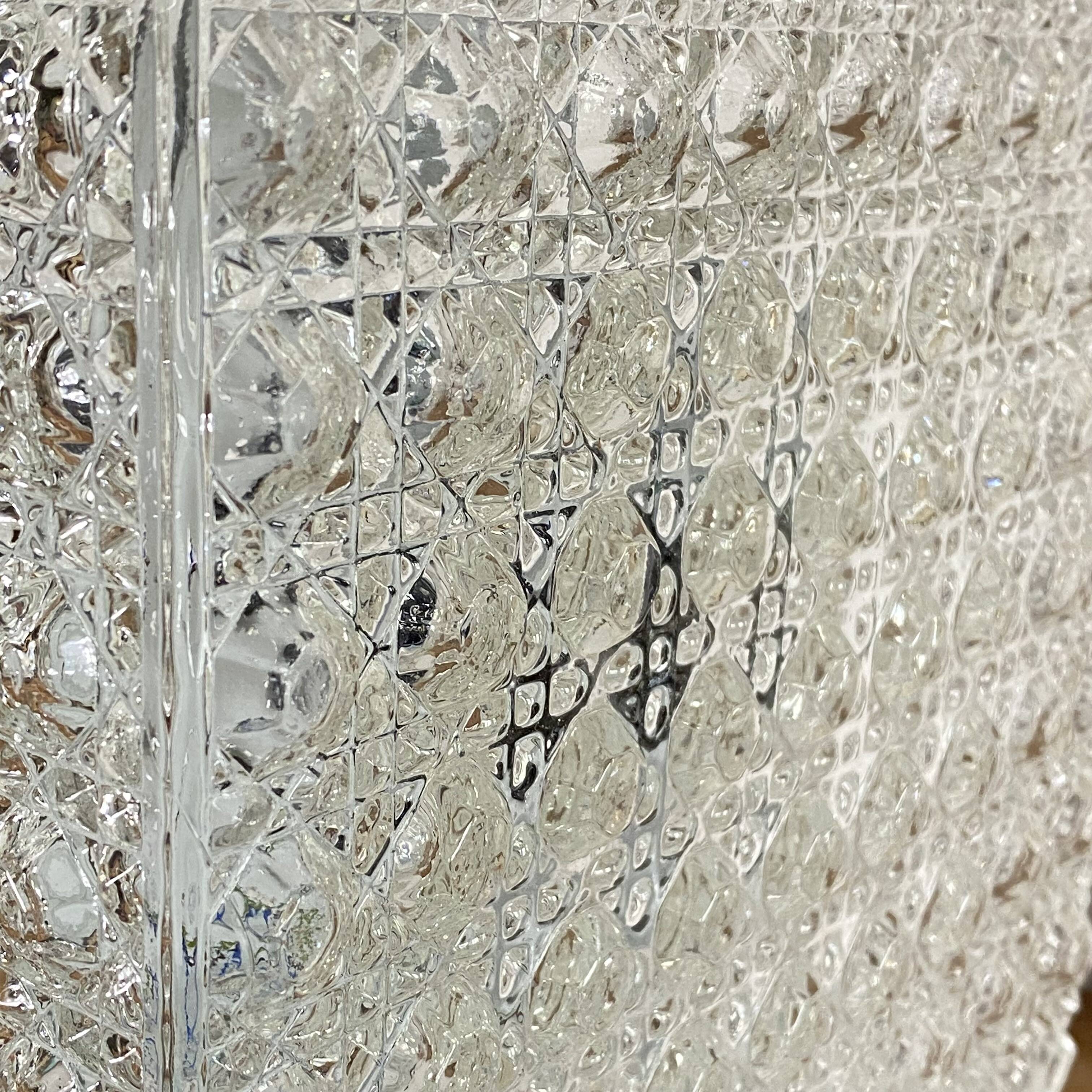 Large square wall lamp ceiling light transparent glass vintage fixture