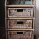 Chiffonnier rotin osier 3 tiroirs meuble rangement vintage