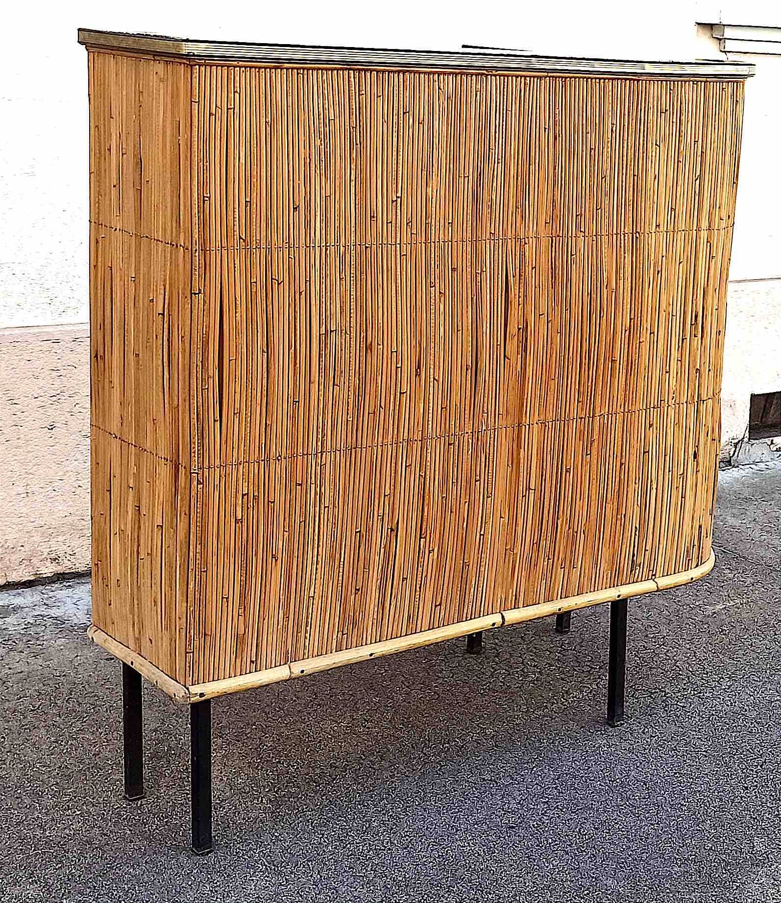 1950s wicker bar, height 108.5 cm