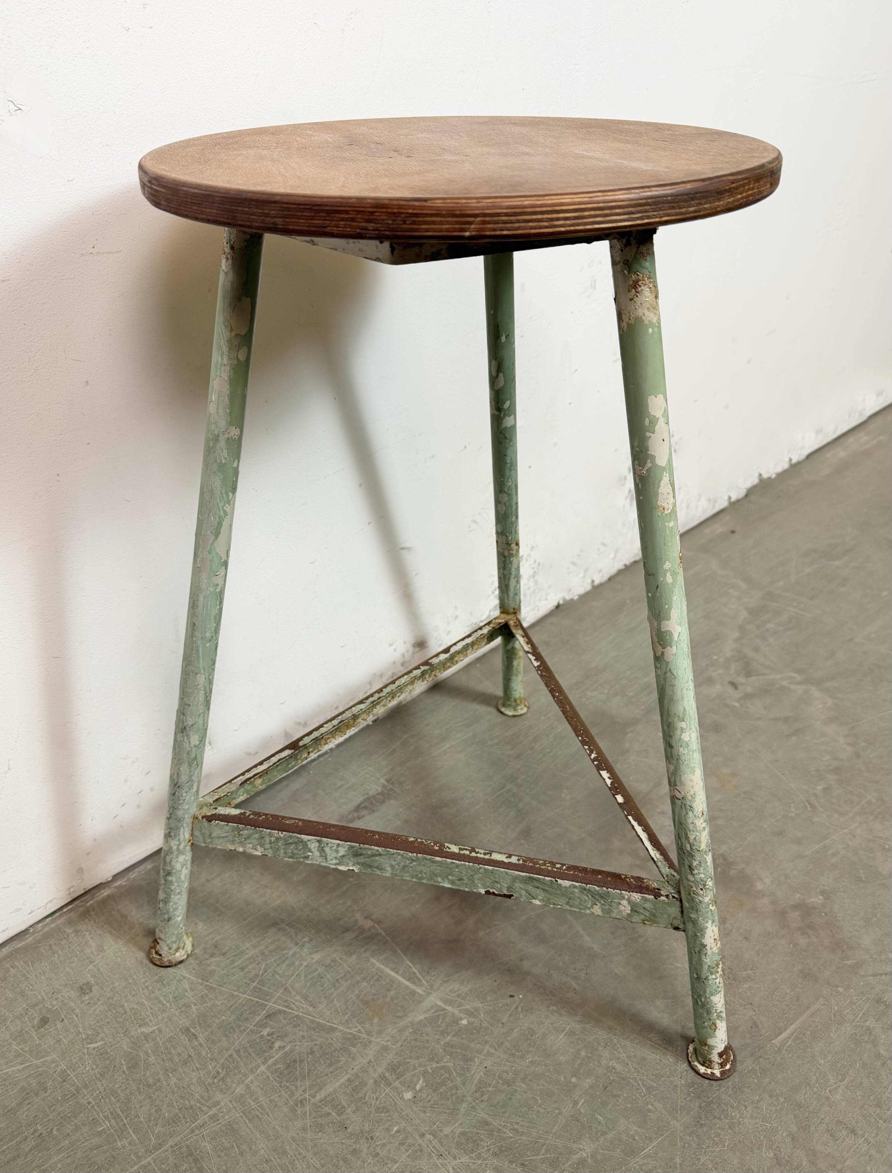 Green Industrial Workshop Stool, 1960s