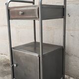 old metal medical bedside table circa 1930/40