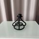 Vintage Black Wrought Iron Candle Holder – Sculptural Brutalist Design
