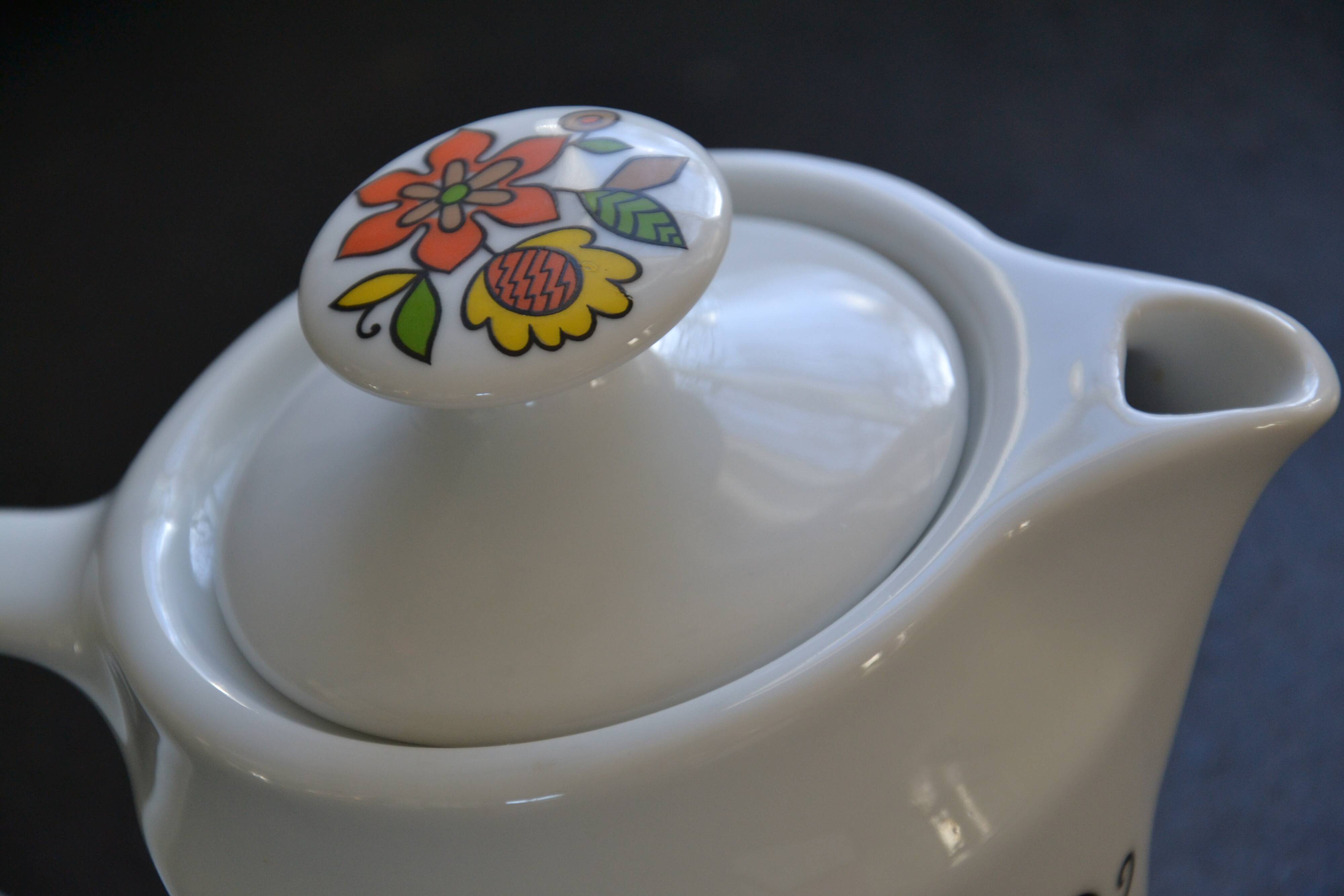 Vintage seventies colorful teapot