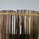 Pair of "tiki ona" wall lights in branches and rattan, 1980