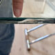 Large liftable/modular coffee table "Up & Down" vintage – Italian design glass & chrome
