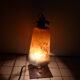 Art Deco lamp in glass paste and wrought iron with leaves