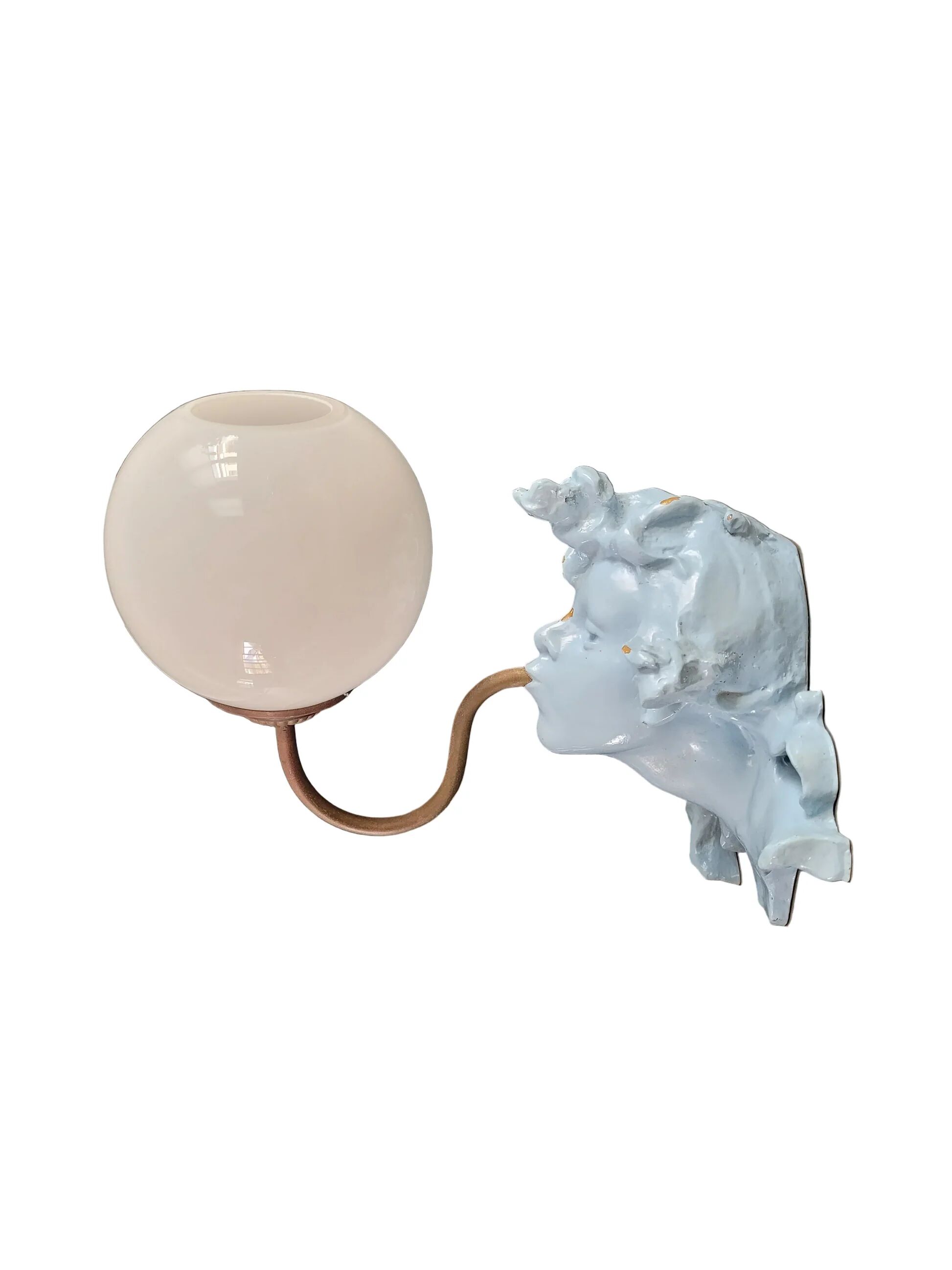 Vintage opaline globe sculptural wall light