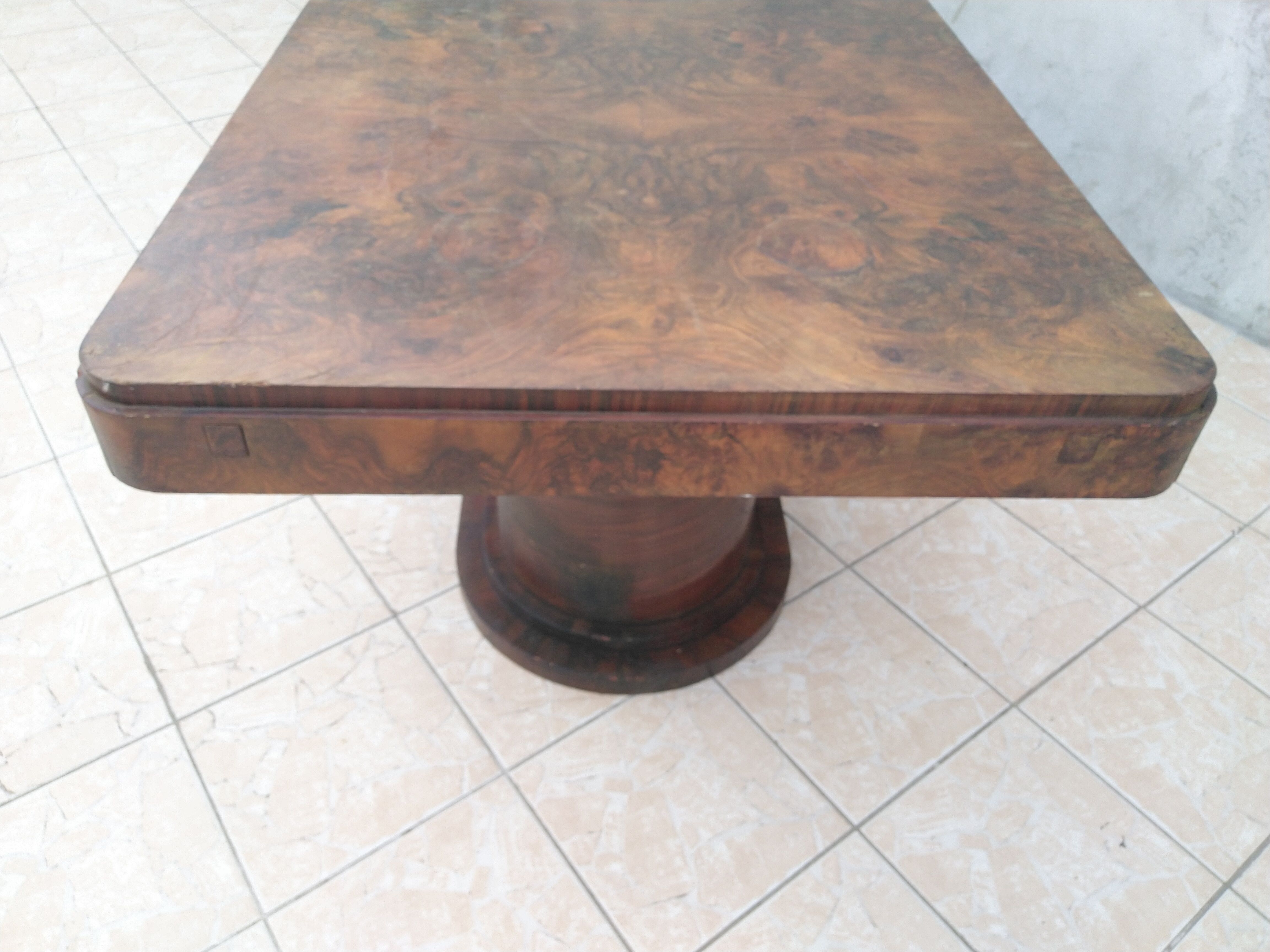 Art deco period table in walnut bramble