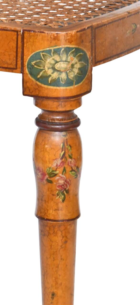 English caned chair in painted wood