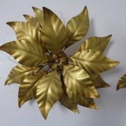 Golden Flower Shape Flushmounts by Hans Kögl, 1970s, Set of 2