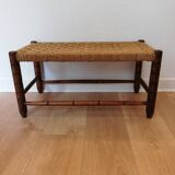 Wooden bench seated in rope 1950