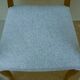 Chic 1950s bridge chairs in solid wood, white beige, hand-stitched.