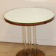 Art Deco side table in wood, brass and glass