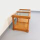 Vintage rectangular coffee table in pine and smoked glass from the 70s and 80s.