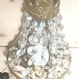 Pair of wall lights with crystal and brass tassels Height 36 cm