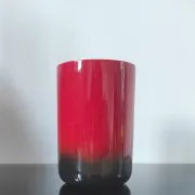 Vintage cylindrical vase in glazed ceramic