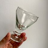 set of 5 glasses with thick bottom feet early twentieth century