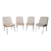 Wooden and fabric shell chairs