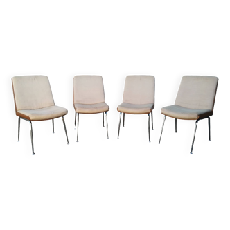 Wooden and fabric shell chairs