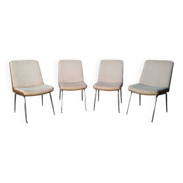 Chaises a coques bois et tissu