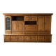 Vintage oak modular wall unit – 3 pieces with display cabinet