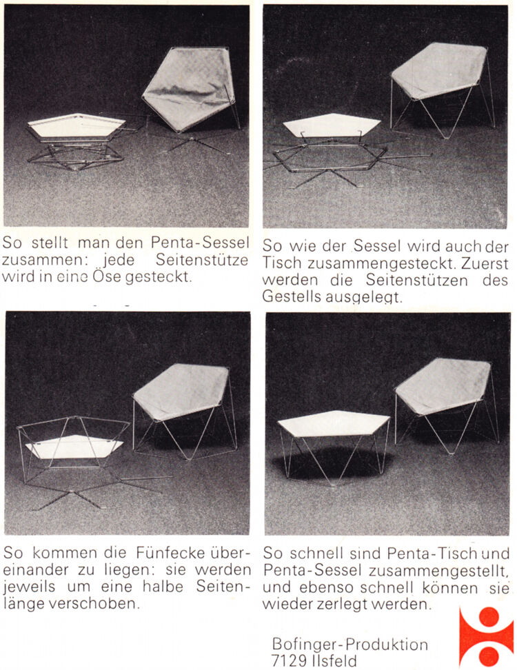 Jean Paul BARRAY PENTA Chair - Kim MOLTZER Edited by BOFINGER 1960