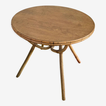 Table basse rotin ronde