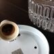 Plafonnier rond en verre bullé années 60-70