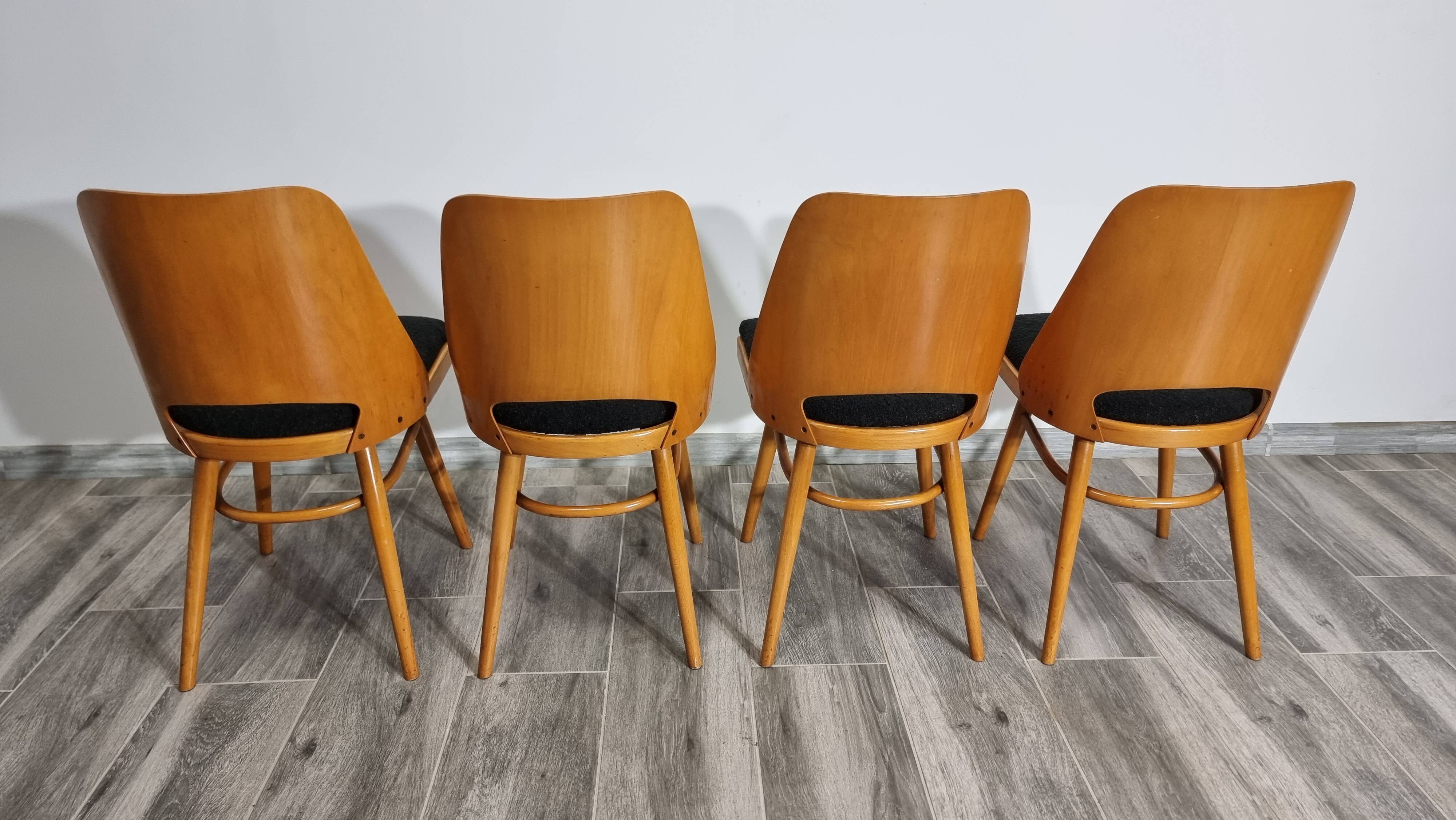 Dining Chairs by Radomir Hoffman for Ton, 1950s, Set of 4